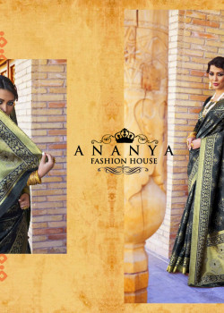 Grey-Yellow Ikkat Silk Saree with Grey-Yellow Blouse