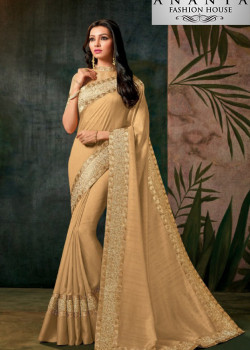 Flamboyant Yellow-Silver Georgette Saree with Silver Blouse