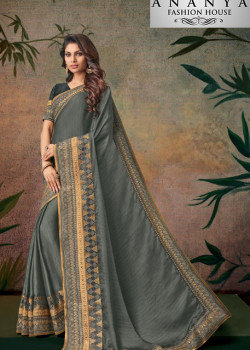 Melodic Grey Georgette Saree with Grey Blouse