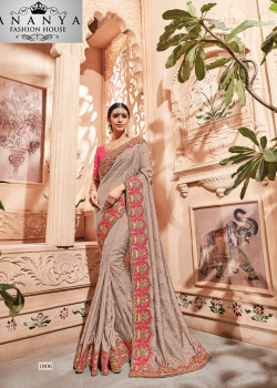 Magnificient Grey Georgette Saree with Pink Blouse