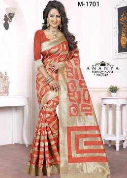 Dazzling Red Kanjivaram Silk Saree with Red Blouse