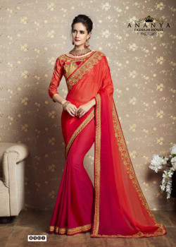 Incredible Red Fancy Georgette Saree with Red Blouse