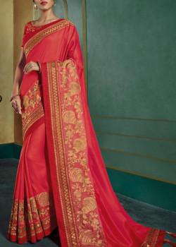 Classic Pink Georgette Saree with Pink Blouse