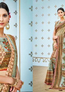 Charming Light Blue Banarasi Silk Saree with Light Blue Blouse