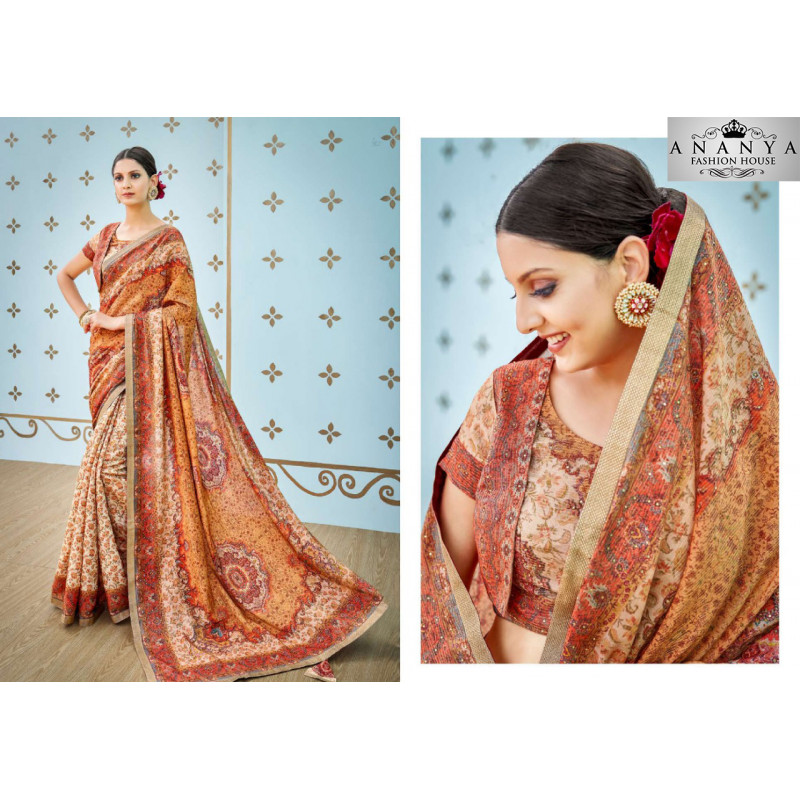 Divine Multicolor Banarasi Silk Saree with Multicolor Blouse