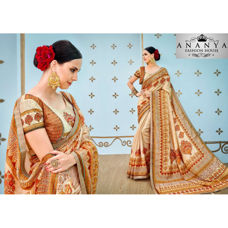 Flamboyant Multicolor Banarasi Silk Saree with Multicolor Blouse
