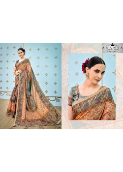 Gorgeous Multicolor Banarasi Silk Saree with Multicolor Blouse