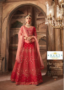 Incredible Red color Banarasi Silk - Santoon Wedding Lehenga Choli