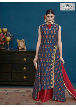 Enigmatic Multicolor Silk Salwar kameez