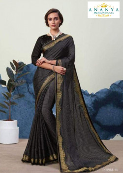 Classic Black Georgette Saree with Black Blouse