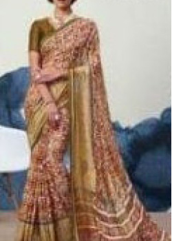 Flamboyant Olive Green Georgette Saree with Olive Green Blouse