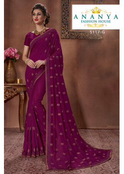 Exotic Purple Silk Saree with Purple Blouse