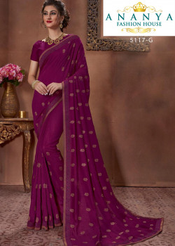Exotic Purple Silk Saree with Purple Blouse
