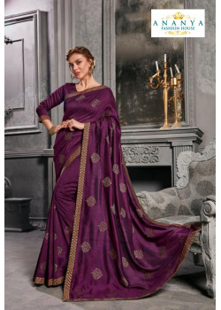 Enigmatic Purple Silk Saree with Purple Blouse