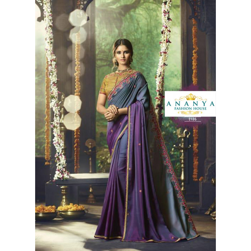 Incredible Multicolor Barfi Saree with Beige Blouse