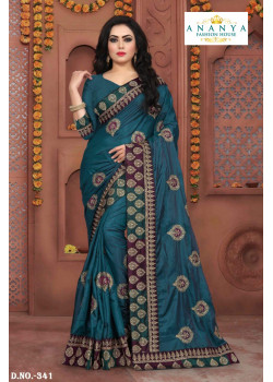 Enigmatic Blue Silk Saree with Blue Blouse