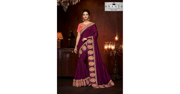 Fantastic Violet Silk Saree – FOURMATCHING