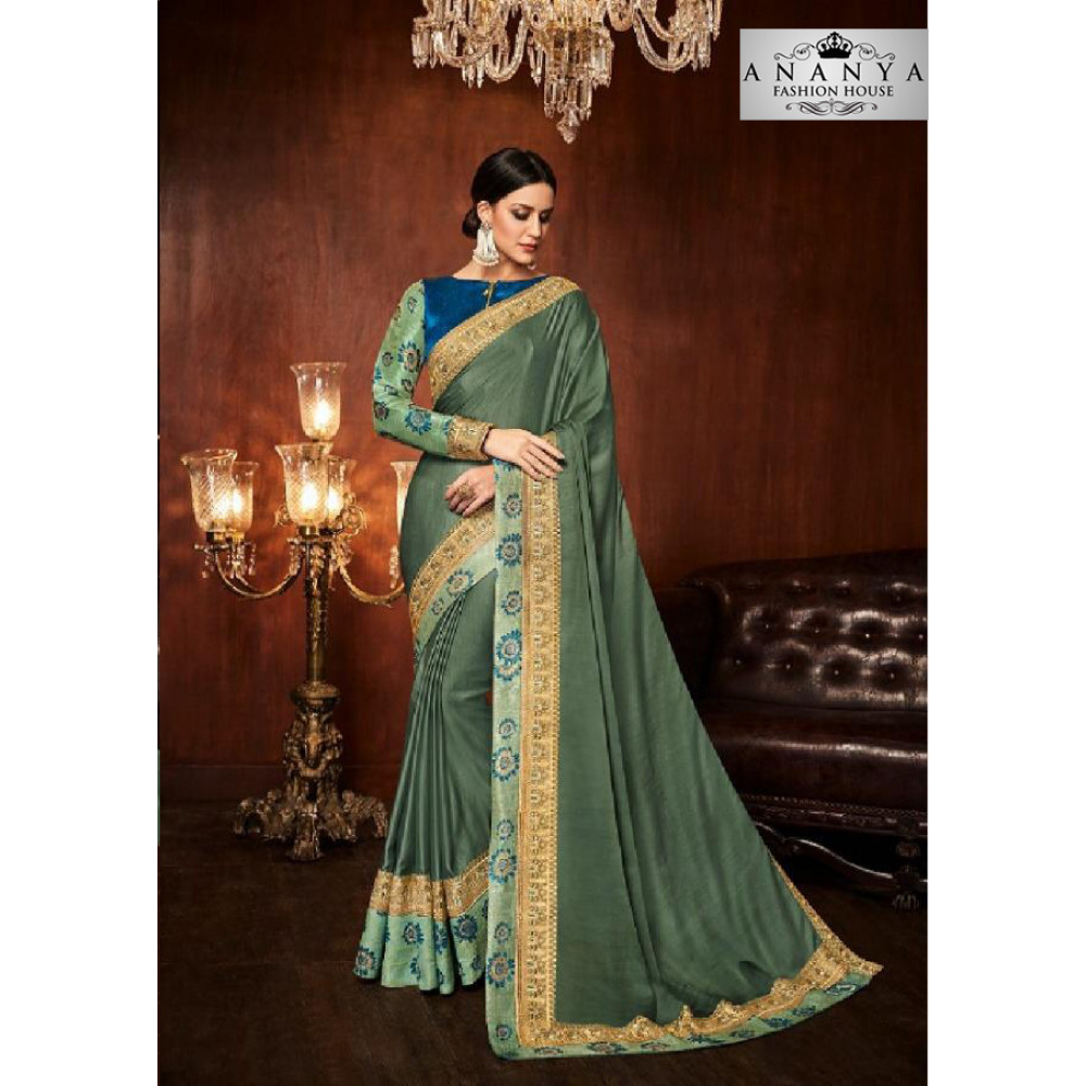 Pastel Green Handloom Weaving Tussar Silk Saree - Clothsvill