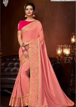 Exotic Pink Silk Saree with Magenta Blouse