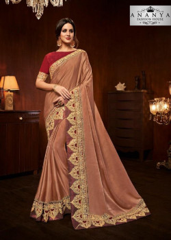Incredible Rust Silk Saree with Maroon Blouse