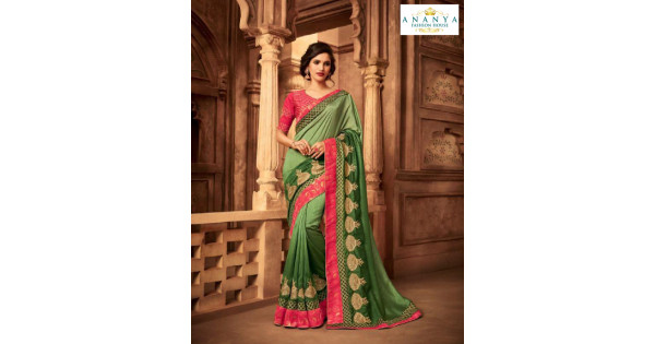 Light Green Satin Saree With Blouse 271064