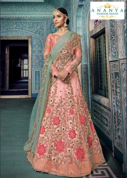 Gorgeous Pink color Net - Santoon Designer Lehenga