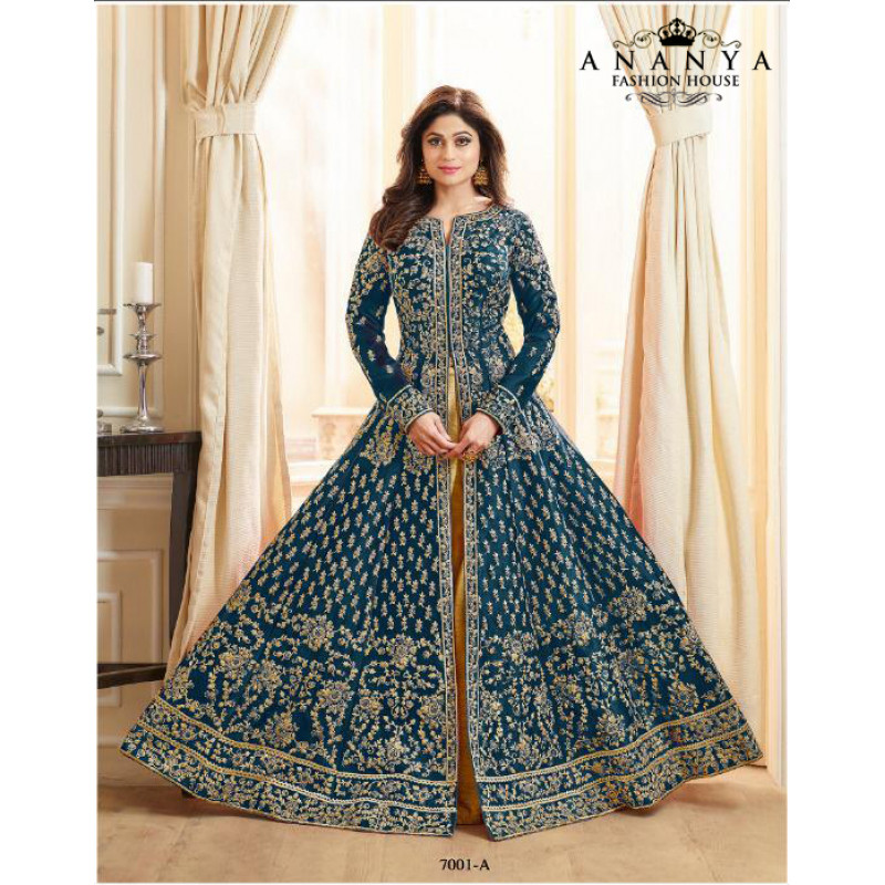 Gorgeous Blue Silk Salwar kameez
