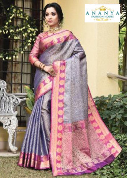 Charming Multicolor Silk Saree with Pink Blouse