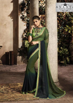 Classic Bottle Green Silk Saree with Green Blouse