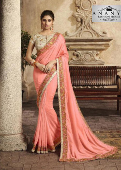 Gorgeous Pink Silk Saree with White Blouse