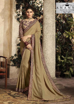 Plushy Beige   Silk Saree with Beige   Blouse