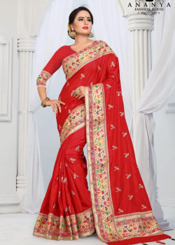 Luscious Magenta Silk Saree with Magenta Blouse