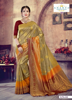 Gorgeous Multicolor Silk Saree with Maroon Blouse