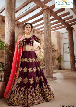 Melodic Purple color Nylon - Satin - Silk Designer Lehenga