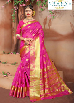 Incredible Magenta Cotton Silk Saree with Magenta Blouse