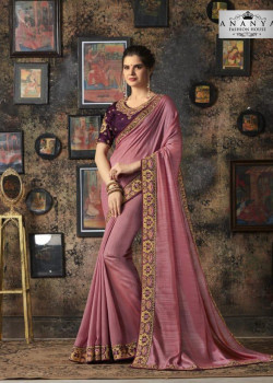Dazzling Lavender Georgette Silk Saree with Purple Blouse