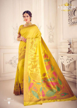Melodic Yellow    Silk Saree with Yellow Blouse