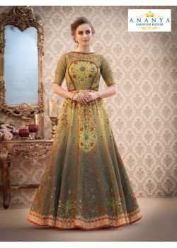 Flamboyant Multicolor color Banarasi Silk Designer Lehenga