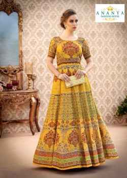 Luscious Mustard color Banarasi Silk Designer Lehenga
