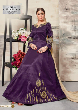 Charming Purple Silk Salwar kameez