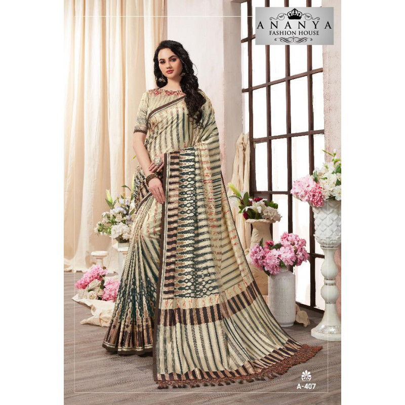 Flamboyant Multicolor Kanjeevaram Silk Saree with Multicolor Blouse