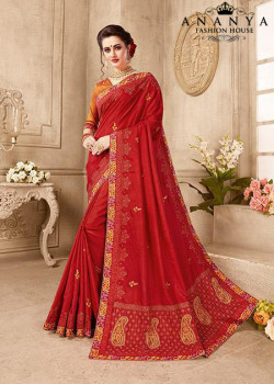 Gorgeous Maroon Silk Saree with Mustard Blouse