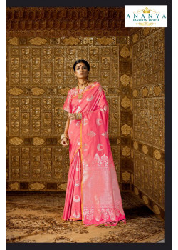 Exotic Pink Silk Saree with Pink Blouse