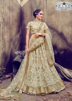 Plushy Cream color Georgette - Net Designer Lehenga