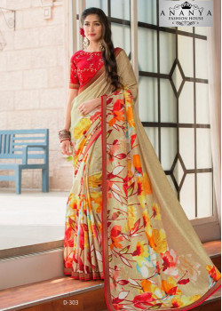 Magnificient Multicolor Silk- Jacquard Saree with Red Blouse