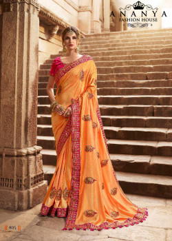 Trendy Peach Silk modal Saree with Magenta Blouse