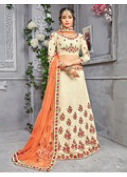 Gorgeous Chiku color Banarasi Silk Designer Lehenga