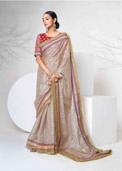 Mauve Jimmy Chu Embroidered Bridal Sarees AF230429