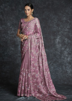Pink Organza Wedding Saree AF2304101