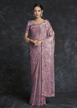 Lavender  Organza Wedding Saree AF2304109
